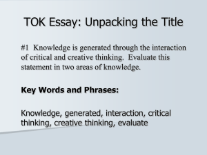 TOK Essay: Unpacking the Title