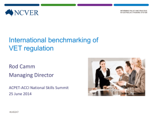 International benchmarking of VET regulation