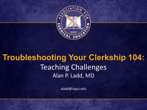Troubleshooting Your Clerkship 104