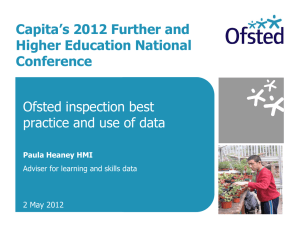 Paula Heaney of Ofsted - Capita Further and Higher Education