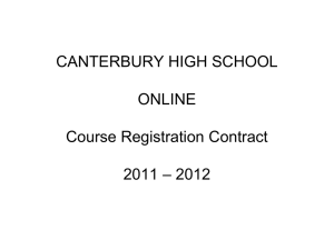 Course Registration Contract 2009 - 2010