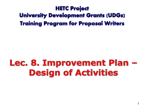 Lec 8. Improvement Plan - Design of Activities by APA