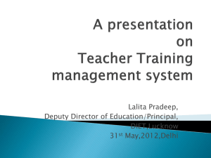 A presentation on Teacher Training management system