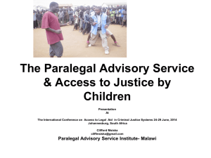 The Paralegal Advisory Service