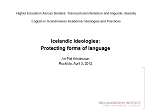 Icelandic ideologies - CALPIU Research Center