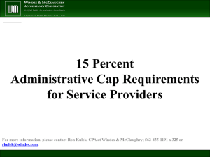 15% Administrative Cap Requirements