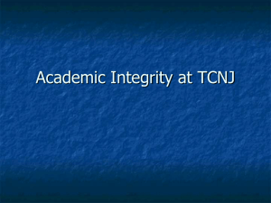 TCNJ Academic Integrity Presentation