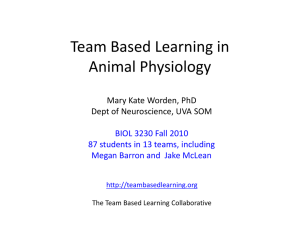 Team Based Learning in Animal Physiology