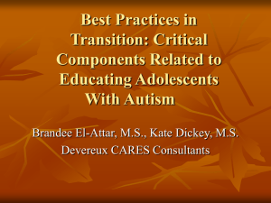 Critical Components Relating to Educating Adolescents With an ASD
