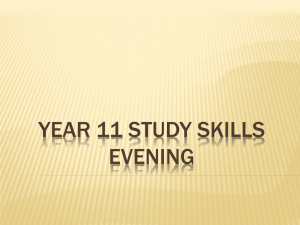 2013 Study Skills Presentation