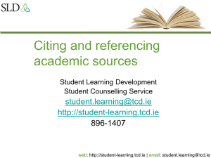 Citing and referencing academic sources