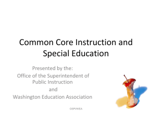 Common Core Instruction and Special Education