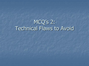MCQs 2 - Technical Flaws to Avoid