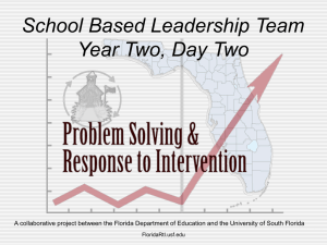 Tier 2 - Florida Problem Solving & Response to Intervention Project