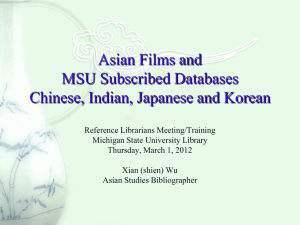 Asian Database PPT Slide - Michigan State University