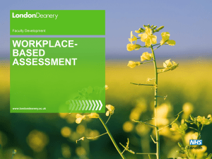 WORKPLACE BASED ASSESSMENT TOOL KIT THREE