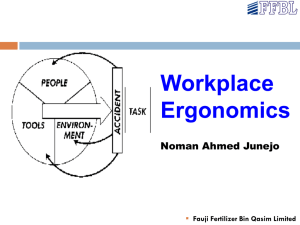 Workplace Ergonomics - Fauji Fertilizer Bin Qasim Ltd.