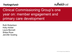 Clinical commissioning groups – one year on