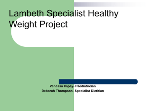 3a. Lambeth Specialist Healthy Weight Project July 2014