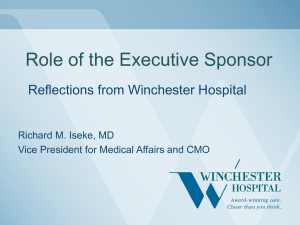 Role of the Executive Sponsor: Reflections from Winchester Hospital