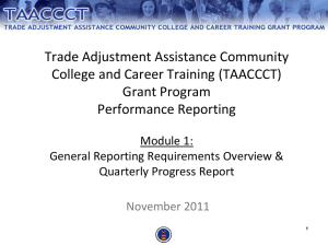 TAACCCT Grant Performance Reporting