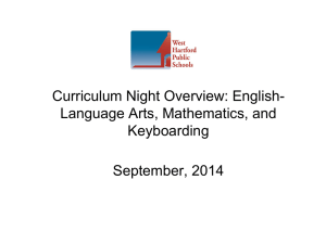 Curriculum Night CCS Power Point Slides 2014-2015