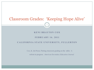 Grades and Motivation - College of Education at California State