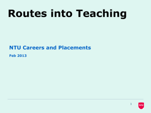 Routes into Teaching - Nottingham Trent University