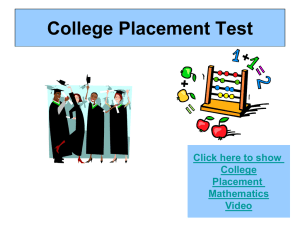 College Placement Test - the School District of Palm Beach County