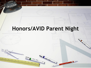 Honors AVID Parent Night