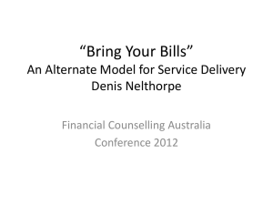 Bring Your Bills - Financial Counselling Australia