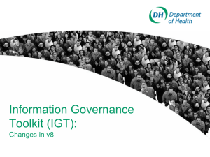 Information Governance Toolkit v8 Functionality