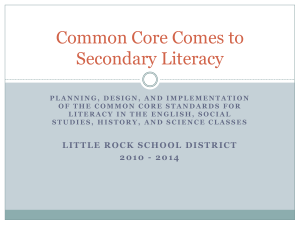 Common Core Comes to Secondary Literacy