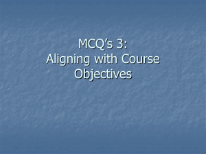 MCQs 3 - Aligning with Course Objectives
