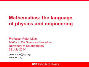 Mathematics: the language of physics and engineering