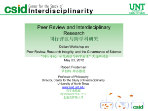 Slide 1 - Peer Review, Research Integrity, and the Governance of