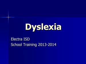 Dyslexia - Electra Independent School District