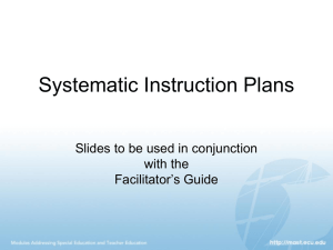 Powerpoint® Systematic Instruction Plans - MAST