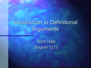 Introduction to Definitional Arguments