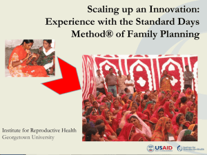 Scaling-up a Family Planning Method