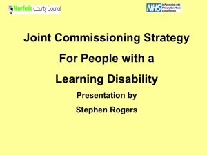 Joint Commissioning Strategy for People with a