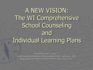 School Counseling, Plans of Study, and Individual Learning Plans
