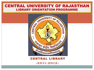 central university of rajasthan library orientation programme
