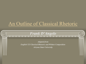 An Outline of Classical Rhetoric - Missouri Western State University