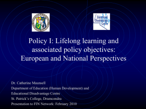 Lifelong learning - the University Sector Framework Implementation