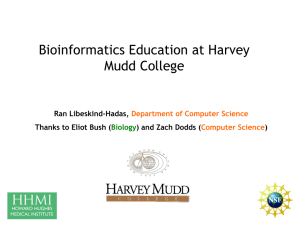 Bioinformatics Education at Harvey Mudd