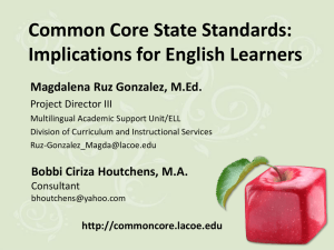 Common Core State Standards for English Language Learners