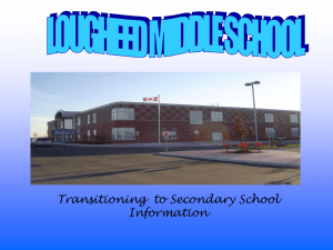 Transitioning to Secondary School Information