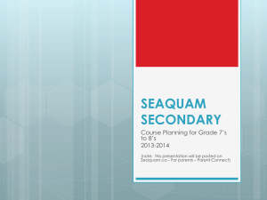 Option A - Seaquam Secondary School