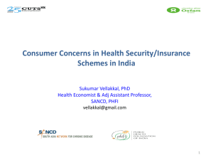 Consumer Concerns in Health Security/Insurance